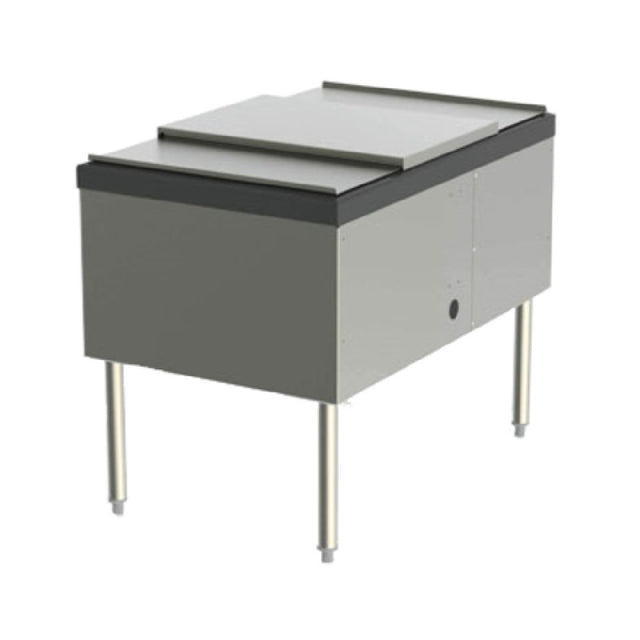 Commercial stainless steel ice bin with sliding lid for Perlick SS30IC20 Service Station Ice Chest