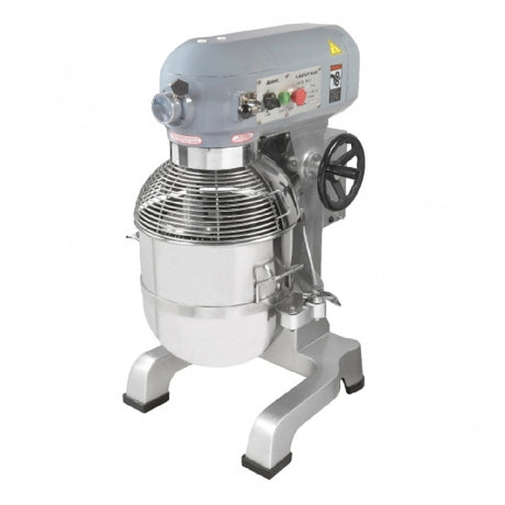 Commercial stainless steel direct drive planetary mixer with protective guard and bowl