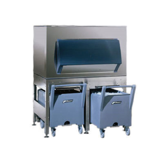 Follett ITS1700SG-90 ITS Ice Storage And Transport System Elevated Gravity Dispense Bin With (3) SmartCART 240 Ice Carts