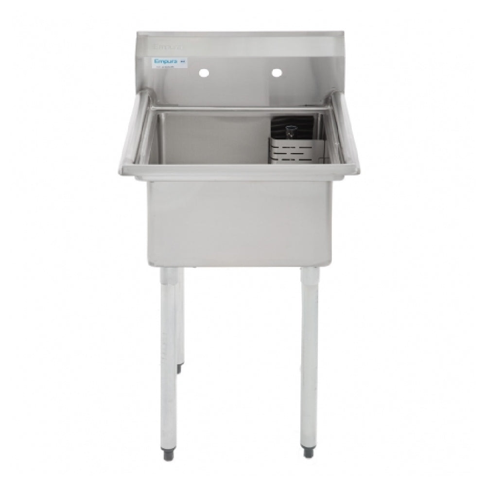 Empura Stainless E-S1C181811 stainless steel compartment sink with drainboard and legs