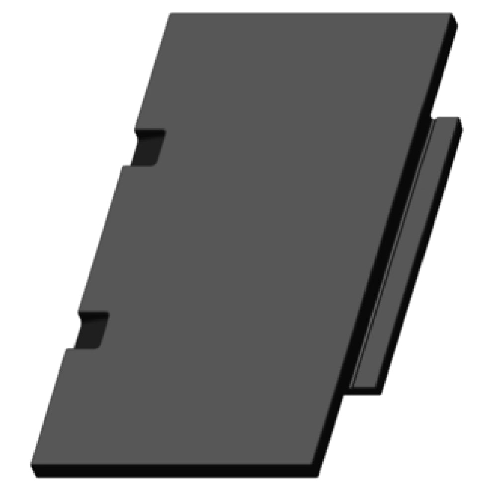 Black rectangular panel with notched edges for Hoshizaki HS-2034 Top Kit 14’’ ABS