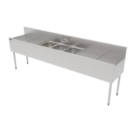 Perlick TS96M3-DB TS Series Underbar Multi-tank Sink Unit Three 18 Gauge Stainless Steel Compartment