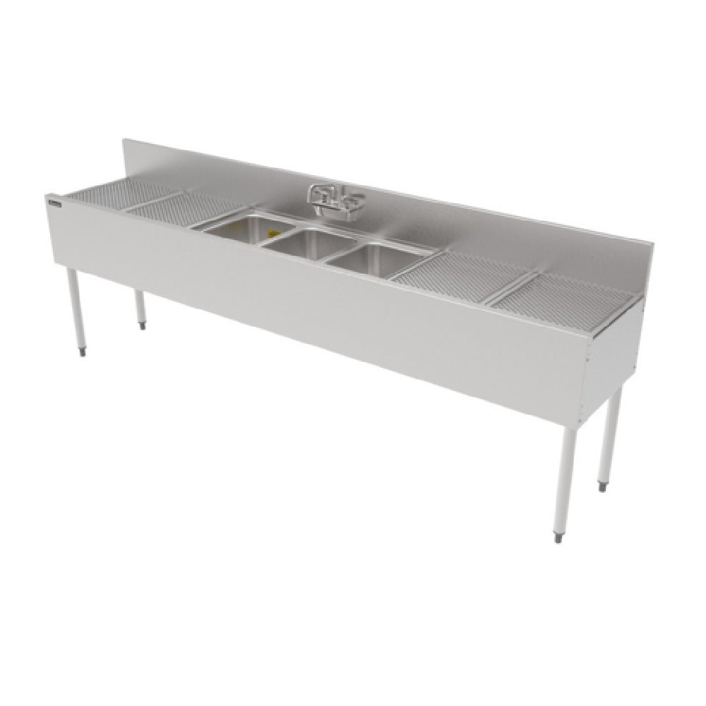 Perlick TS96M3-DB - TS Series Underbar Multi-tank Sink Unit, Three 18 Gauge Stainless Steel Compartment