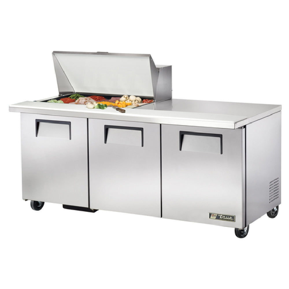 True Mfg. - General Foodservice TSSU-72-15M-B-HC - Mega Top Sandwich/Salad Unit, (15) 1/6 Size (4"D) Poly Pans