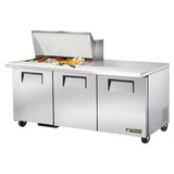True Mfg. - General Foodservice TSSU-72-15M-B-HC - Mega Top Sandwich/Salad Unit, (15) 1/6 Size (4"D) Poly Pans