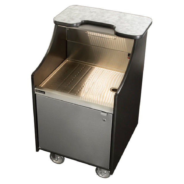 Perlick MOBS-24DSC Mobile Bar 24" Stainless Steel Lockable Storage Cabinet With Drainboard