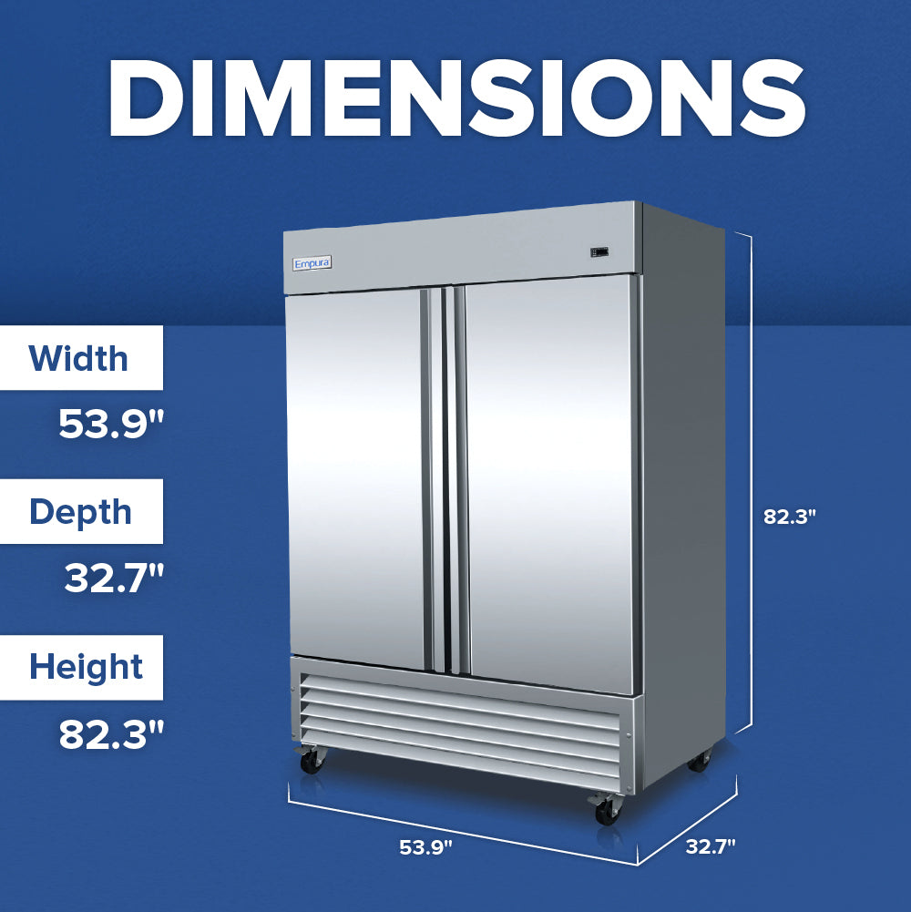 Empura Refrigeration E-KB54R Reach-In Refrigerator 53.9"W X 32.7"D X 82.3"H 41.6 Cu. Ft. Capacity