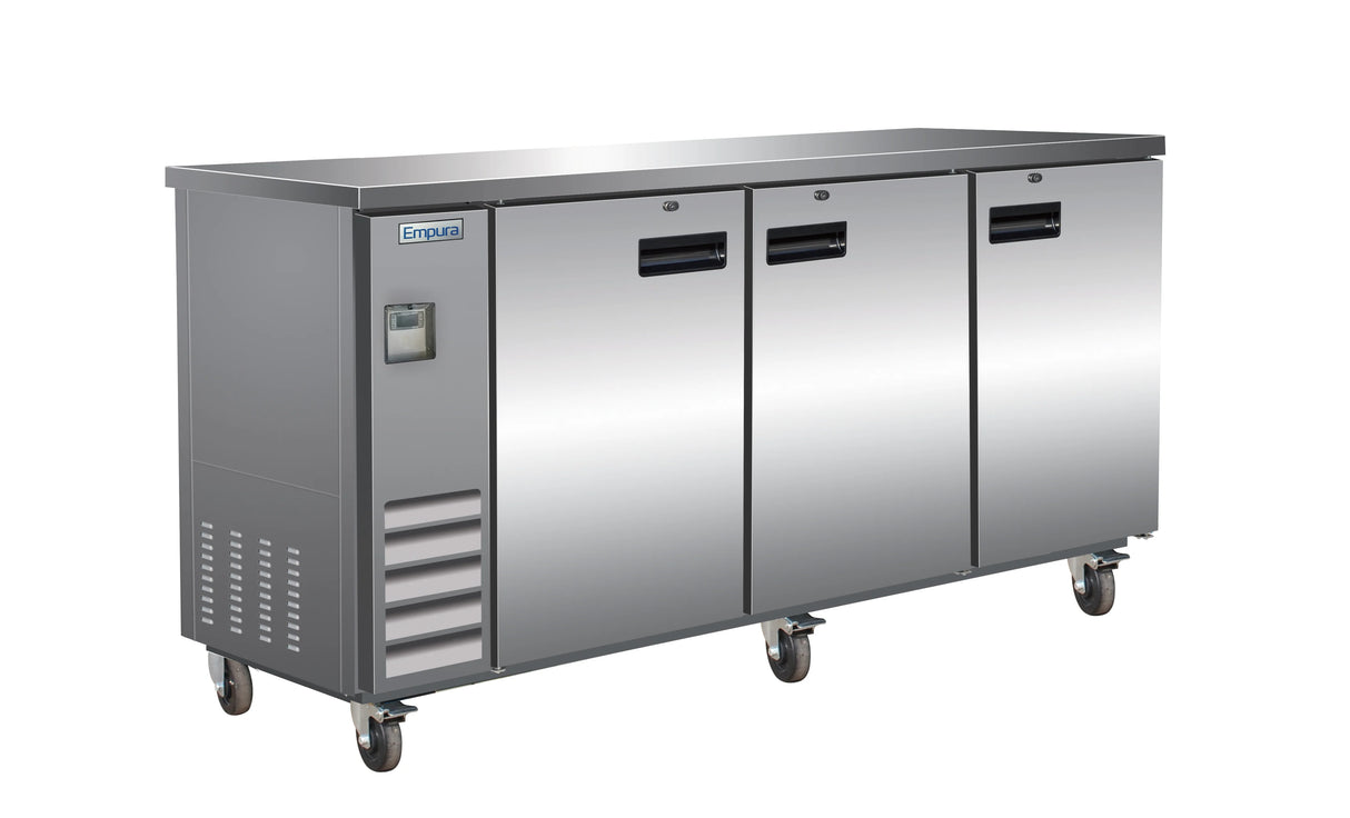 Empura Refrigeration E-KBB70-3-24-S Back Bar Cooler 3 Swing Solid Doors 73"W X 24 7/16"D X 41 3/4"H