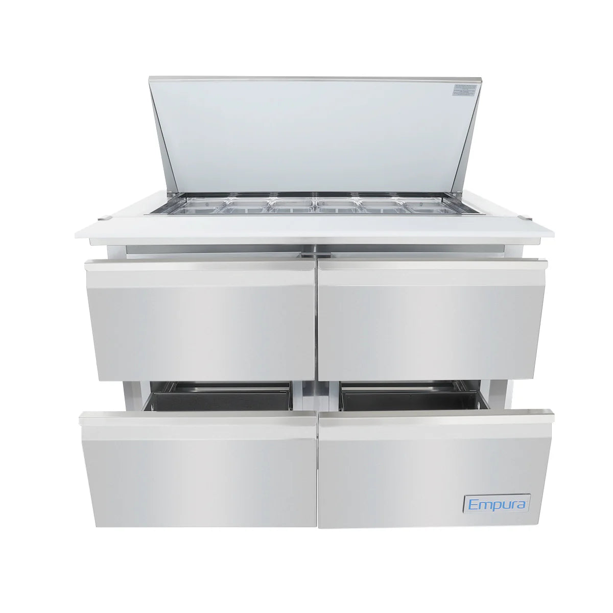 Empura Refrigeration E-KSP48M-D4 Refrigerated Sandwich/Salad Mega Top Prep Table With Drawers