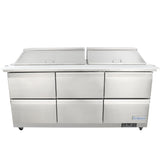Empura Refrigeration E-KSP72M-D6 Refrigerated Sandwich/Salad Mega Top Prep Table With Drawers