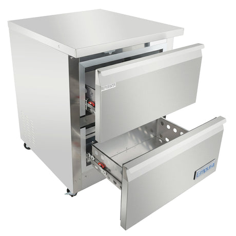 Empura Refrigeration E-KUC27-D2 Undercounter Reach-In Refrigerator 27.8"W X 29.9"D X 35.5"H