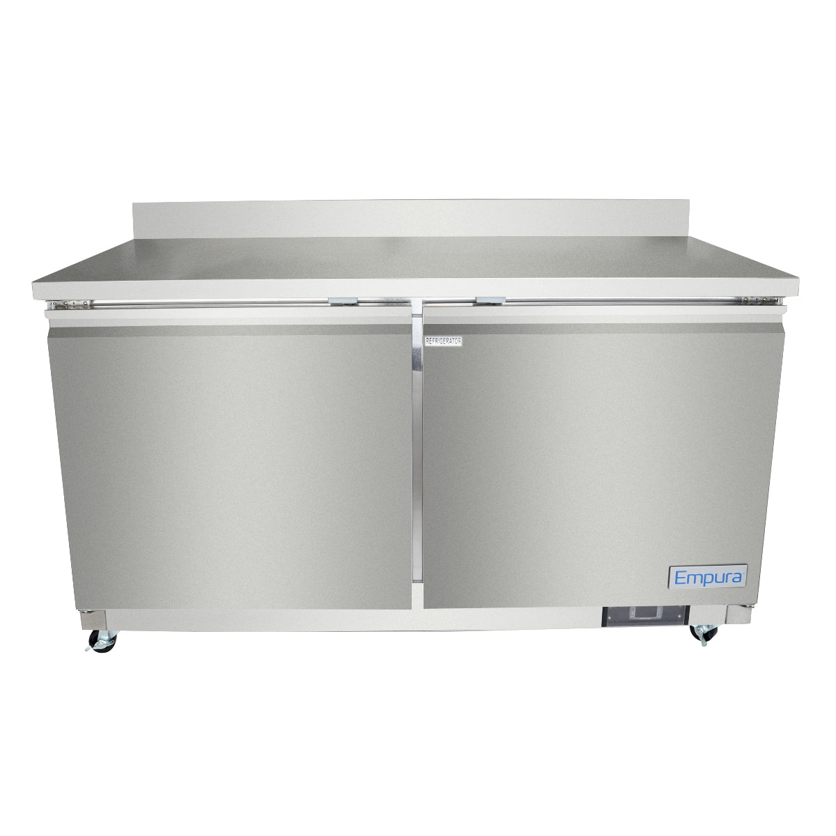 Empura Refrigeration E-KUC60W Undercounter Reach-In Refrigerator Work Top 2 Swing Solid Doors