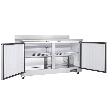 Empura Refrigeration E-KUC60W Undercounter Reach-In Refrigerator Work Top 2 Swing Solid Doors