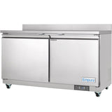 Empura Refrigeration E-KUC60W Undercounter Reach-In Refrigerator Work Top 2 Swing Solid Doors