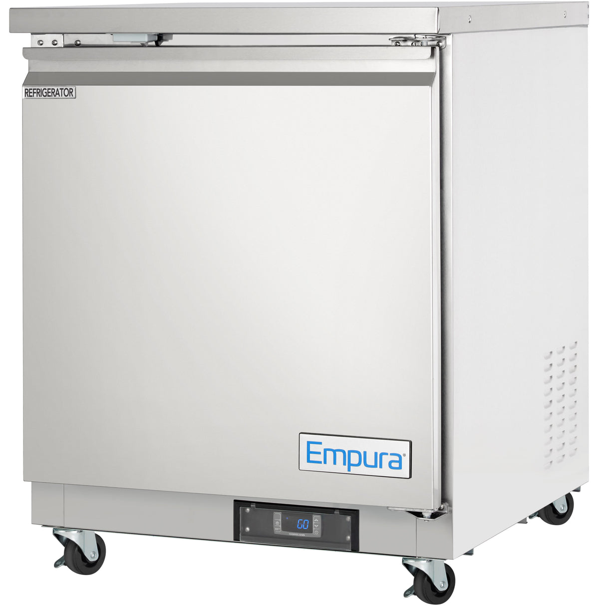 Empura Refrigeration E-KUC27 Undercounter Reach-In Refrigerator 27.8"W X 29.9"D X 35.5"H 5.4 Cu. Ft. Capacity