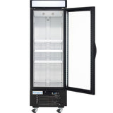 Empura 25" Black Swing Glass Door Merchandiser Freezer with ClearKeeper™ Glass, 12.6 Cu. Ft., LED Lighting, 3 Adjustable Shelves