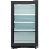 Empura 26" Black Swing Glass Door Countertop Merchandiser Refrigerator with ClearKeeper™ Glass, 7 Cu. Ft., LED Lighting, Automatic Defrost