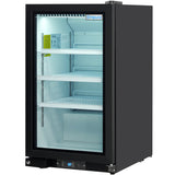 Empura 26" Black Swing Glass Door Countertop Merchandiser Refrigerator with ClearKeeper™ Glass, 7 Cu. Ft., LED Lighting, Automatic Defrost