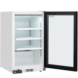 Empura 26" White Swing Glass Door Countertop Merchandiser Refrigerator with ClearKeeper™ Glass, 7 Cu. Ft., LED Lighting, Automatic Defrost