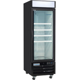 Empura 27" Black Swing Glass Door Merchandiser Freezer with ClearKeeper™ Glass, 19.2 Cu. Ft., LED Lighting, 4 Adjustable Shelves