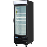 Empura 27" Black Swing Glass Door Merchandiser Freezer with ClearKeeper™ Glass, 19.2 Cu. Ft., LED Lighting, 4 Adjustable Shelves