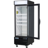 Empura 27" Black Swing Glass Door Merchandiser Freezer with ClearKeeper™ Glass, 19.2 Cu. Ft., LED Lighting, 4 Adjustable Shelves