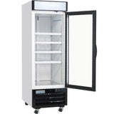 Empura 27" White Swing Glass Door Merchandiser Freezer with ClearKeeper™ Glass, 19.2 Cu. Ft., LED Lighting, 4 Adjustable Shelves