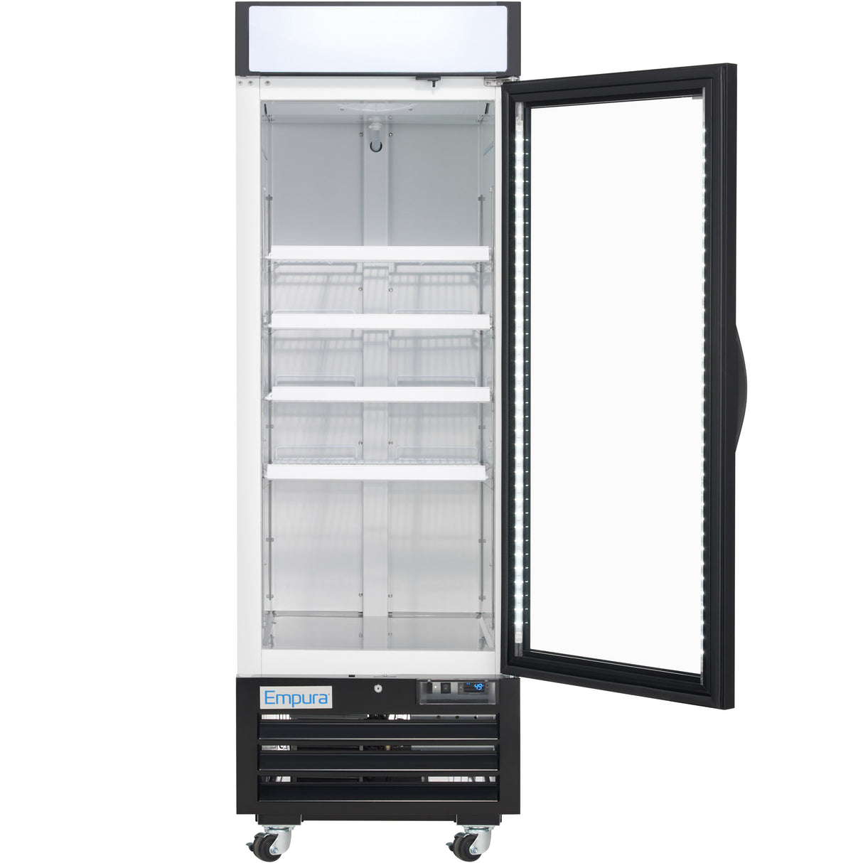 Empura 27" White Swing Glass Door Merchandiser Freezer with ClearKeeper™ Glass, 19.2 Cu. Ft., LED Lighting, 4 Adjustable Shelves