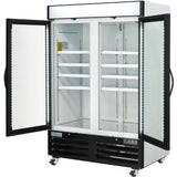 Empura 54" White Swing Glass 2 Door Merchandiser Freezer with ClearKeeper™ Glass, 43.8 Cu. Ft., LED Lighting, 8 Adjustable Shelves