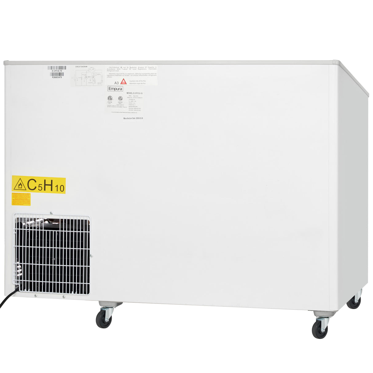 Empura Refrigeration E-CFCG-10 Oblique Curved Lid Chest Freezer 47.05"W X 25.75"D X 36.89"H
