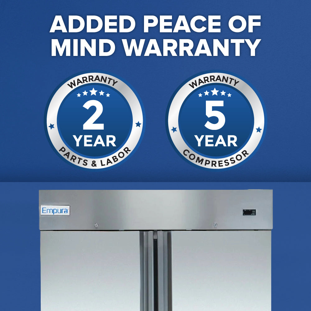Empura Refrigeration E-KB54F Reach-In Freezer 53.9"W X 32.7"D X 82.3"H 41.6 Cu. Ft. Capacity