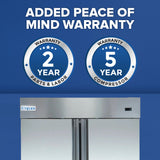 Empura Refrigeration E-KB54F Reach-In Freezer 53.9"W X 32.7"D X 82.3"H 41.6 Cu. Ft. Capacity