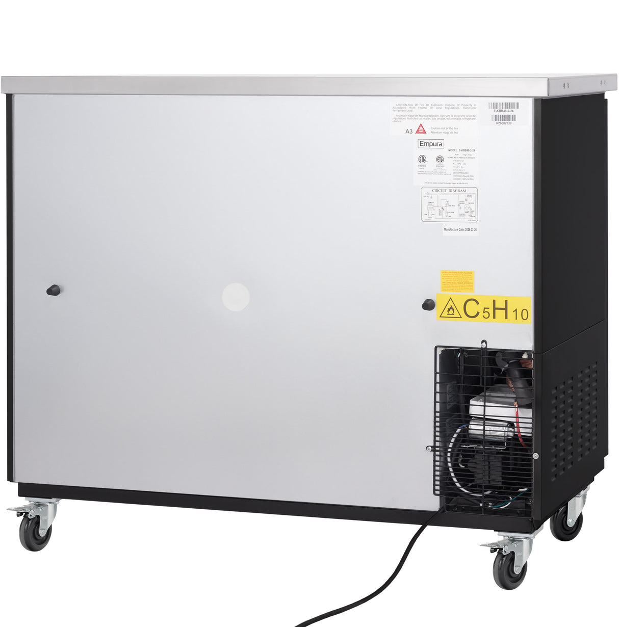 Empura Refrigeration E-KBB48-2-24 Back Bar Cooler 2 Swing Solid Doors 49"W X 24 7/16"D X 41 3/4"H