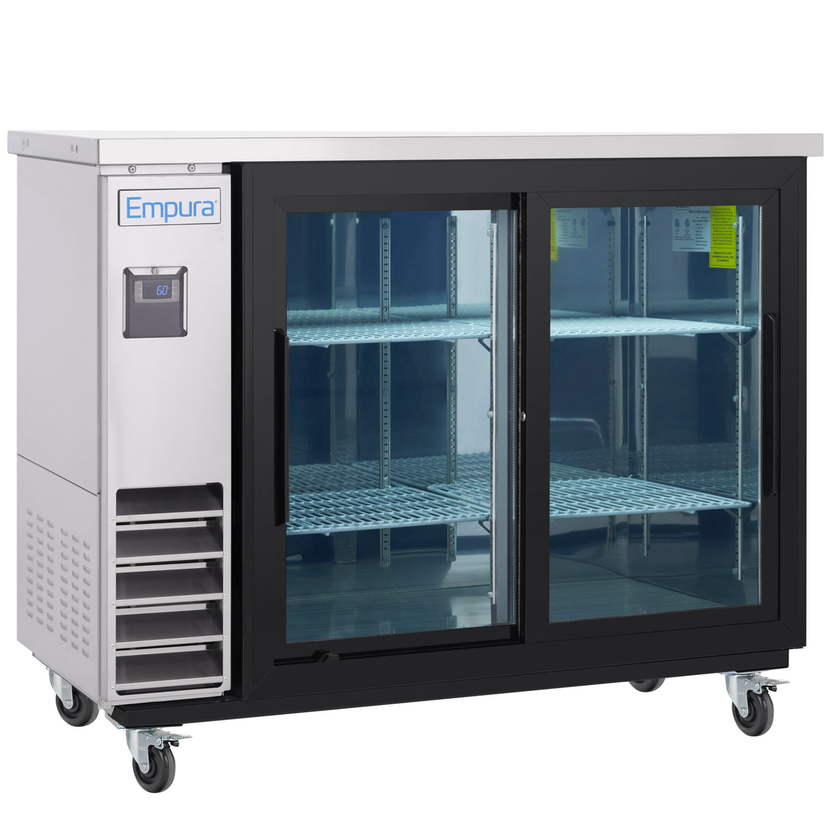 Empura Refrigeration E-KBB48-2G-24SD-S Back Bar Cooler 49.1"W X 24.4"D X 41.7"H 12.5 Cu. Ft. Capacity