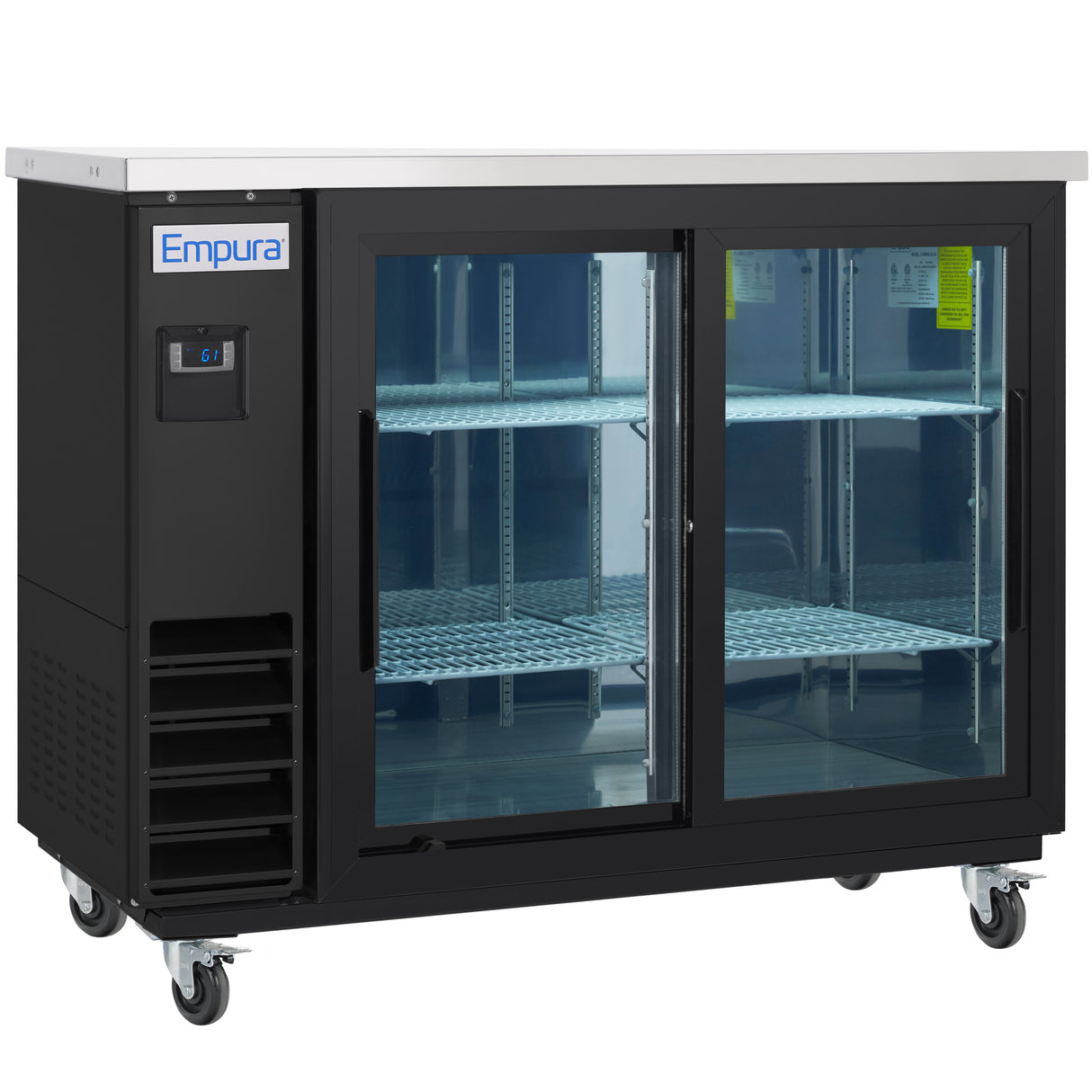 Empura Refrigeration E-KBB48-2G-24SD Back Bar Cooler 49.1"W X 24.4"D X 41.7"H 12.5 Cu. Ft. Capacity