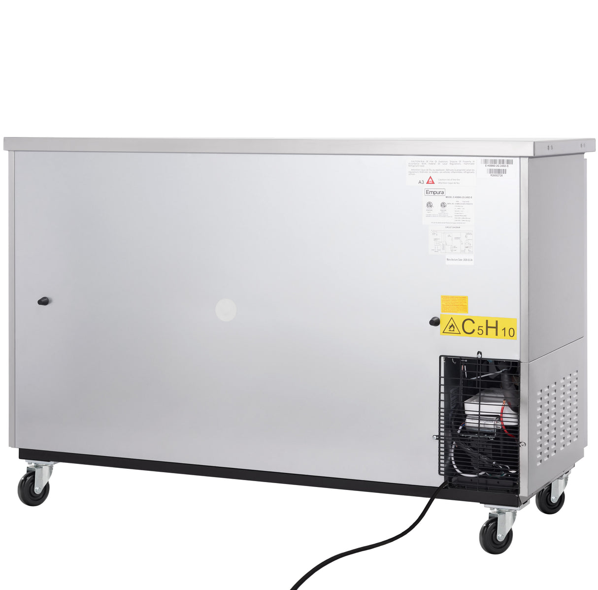 Empura Refrigeration E-KBB60-2G-24SD-S Back Bar Cooler 61.1"W X 24.4"D X 41.7"H 16.6 Cu. Ft. Capacity