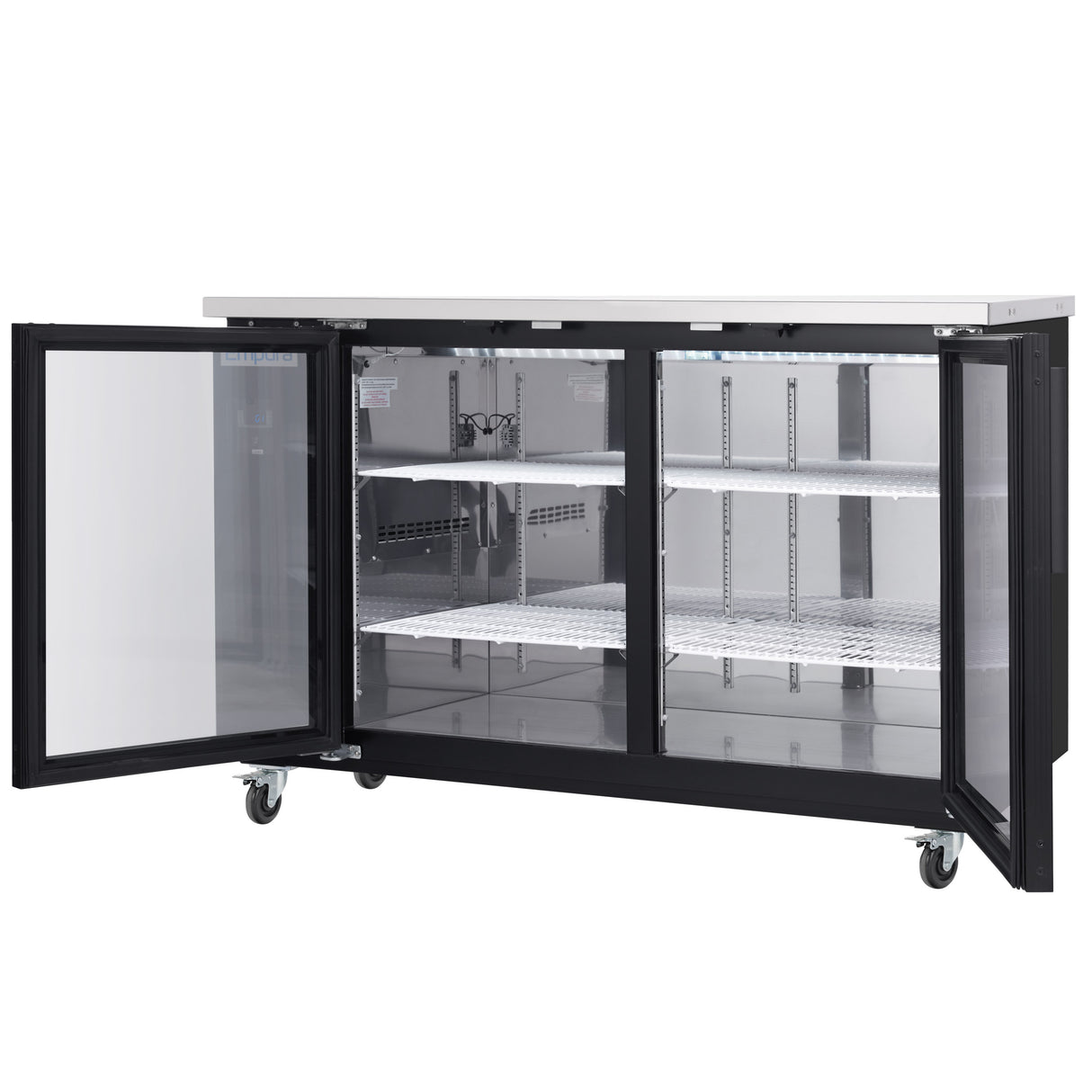Empura Refrigeration E-KBB60-2G-24 Back Bar Cooler 61.1"W X 24.4"D X 41.7"H 16.6 Cu. Ft. Capacity