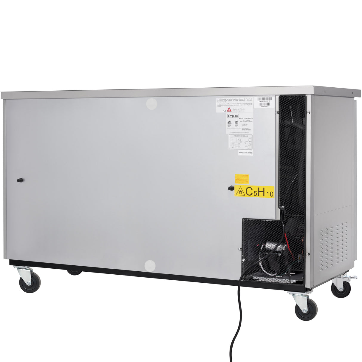 Empura Refrigeration E-KBB70-2-27-S Back Bar Cooler 2 Swing Solid Doors 69"W X 27 5/8"D X 42 1/2"H
