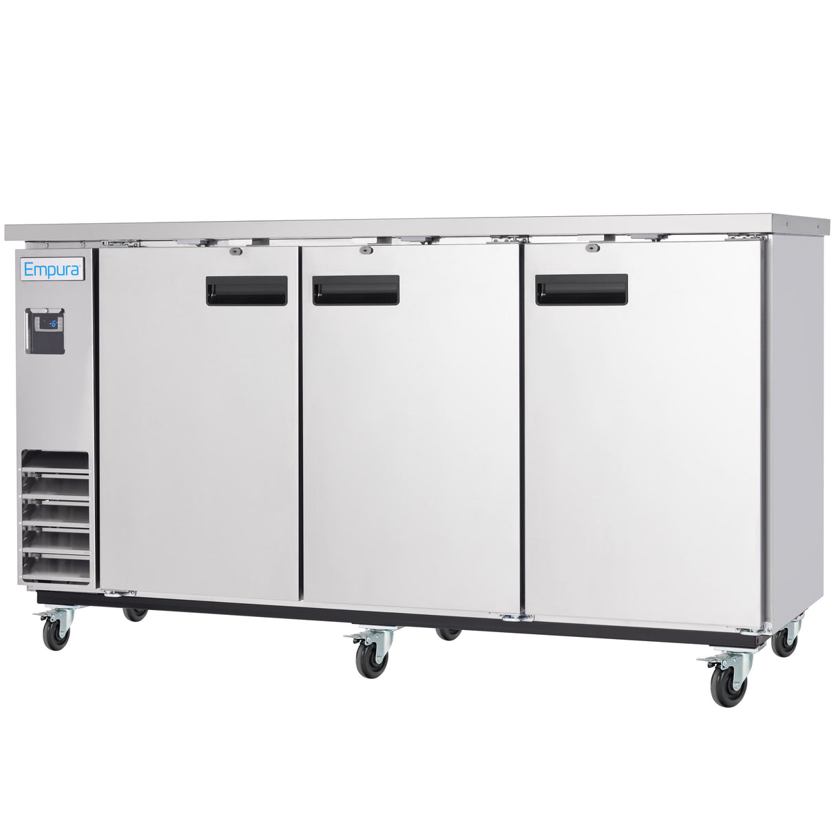 Empura Refrigeration E-KBB70-3-24-S Back Bar Cooler 3 Swing Solid Doors 73"W X 24 7/16"D X 41 3/4"H
