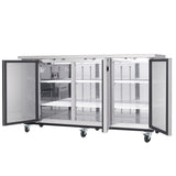 Empura Refrigeration E-KBB70-3-24-S Back Bar Cooler 3 Swing Solid Doors 73"W X 24 7/16"D X 41 3/4"H