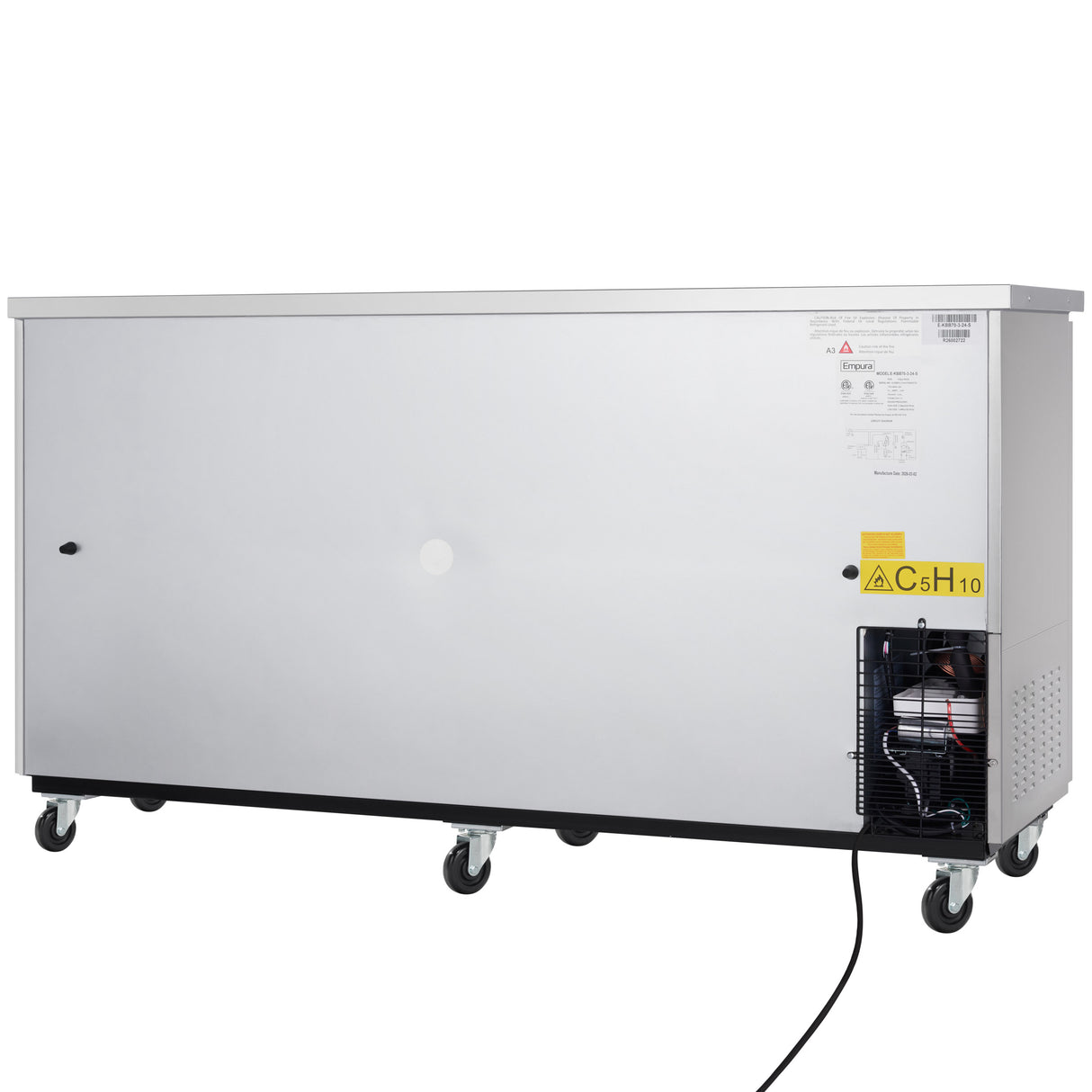 Empura Refrigeration E-KBB70-3-24-S Back Bar Cooler 3 Swing Solid Doors 73"W X 24 7/16"D X 41 3/4"H