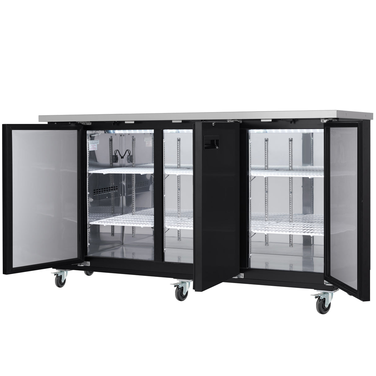 Empura Refrigeration E-KBB70-3-24 Back Bar Cooler 3 Swing Solid Doors 73"W X 24 7/16"D X 41 3/4"H