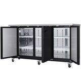 Empura Refrigeration E-KBB70-3-24 Back Bar Cooler 3 Swing Solid Doors 73"W X 24 7/16"D X 41 3/4"H