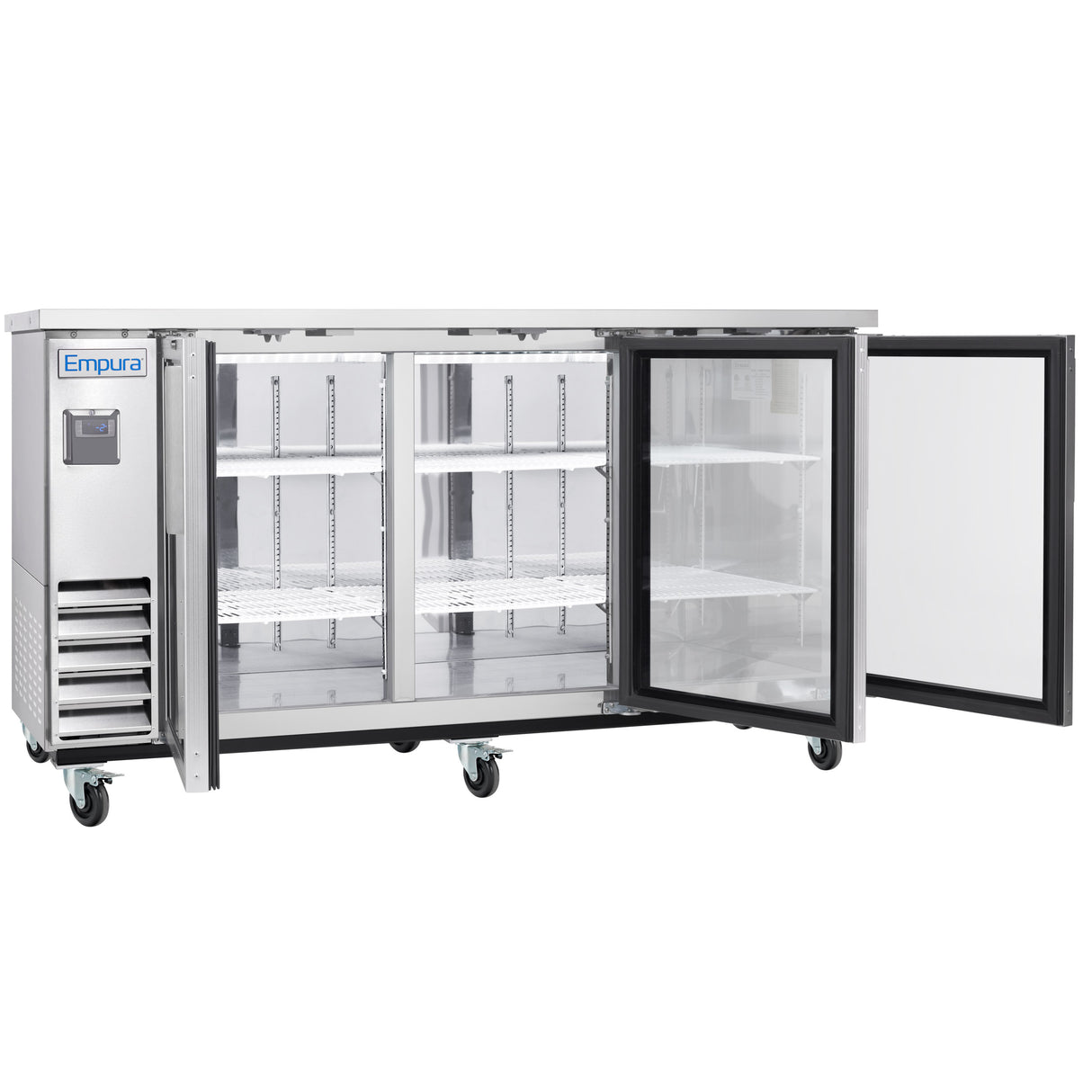 Empura Refrigeration E-KBB72-3G-24-S Back Bar Cooler 73.1"W X 24.4"D X 41.7"H 20.8 Cu. Ft. Capacity