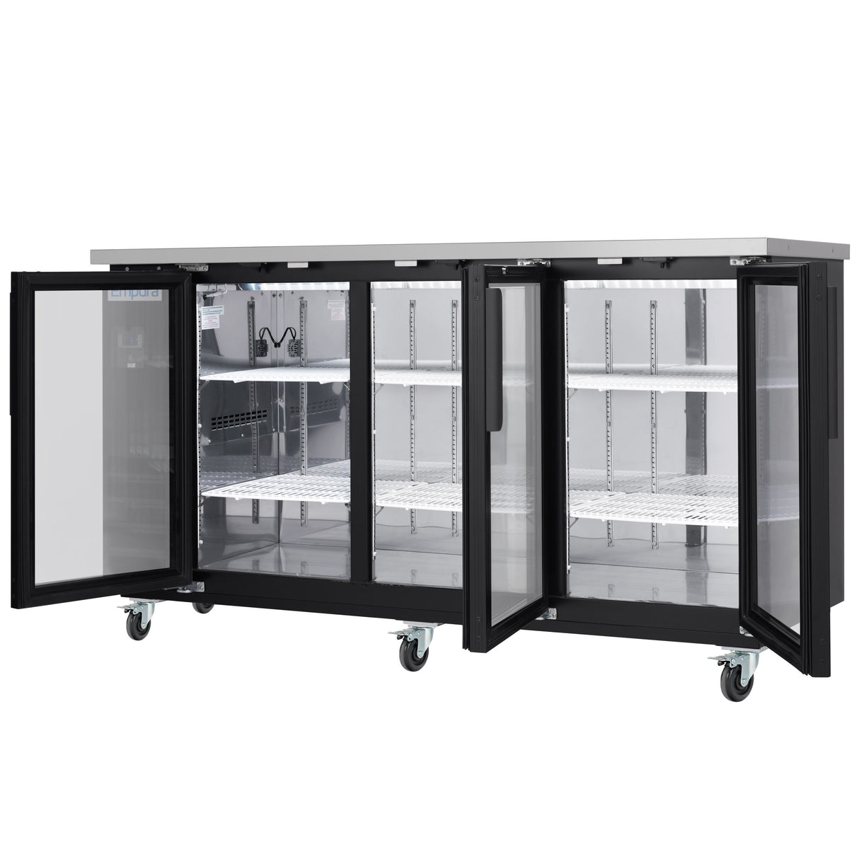 Empura Refrigeration E-KBB72-3G-24 Back Bar Cooler 73.1"W X 24.4"D X 41.7"H 20.8 Cu. Ft. Capacity