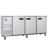 Empura Refrigeration E-KBB90-3-27-S Back Bar Cooler 3 Swing Solid Doors 90"W X 27 5/8"D X 42 1/2"H