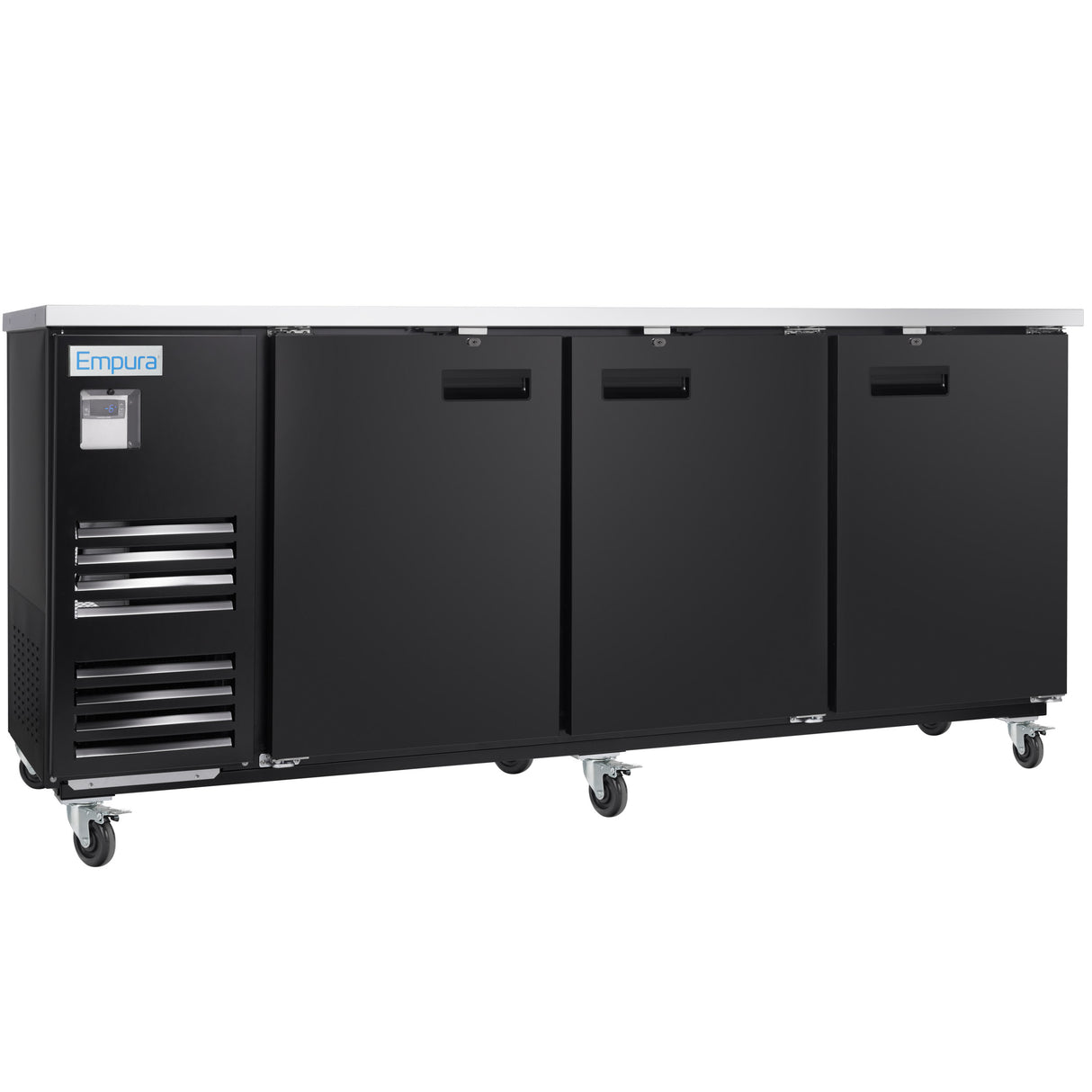 Empura Refrigeration E-KBB90-3-27 Back Bar Cooler 3 Swing Solid Doors 90"W X 27 5/8"D X 42 1/2"H