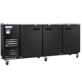Empura Refrigeration E-KBB90-3-27 Back Bar Cooler 3 Swing Solid Doors 90"W X 27 5/8"D X 42 1/2"H
