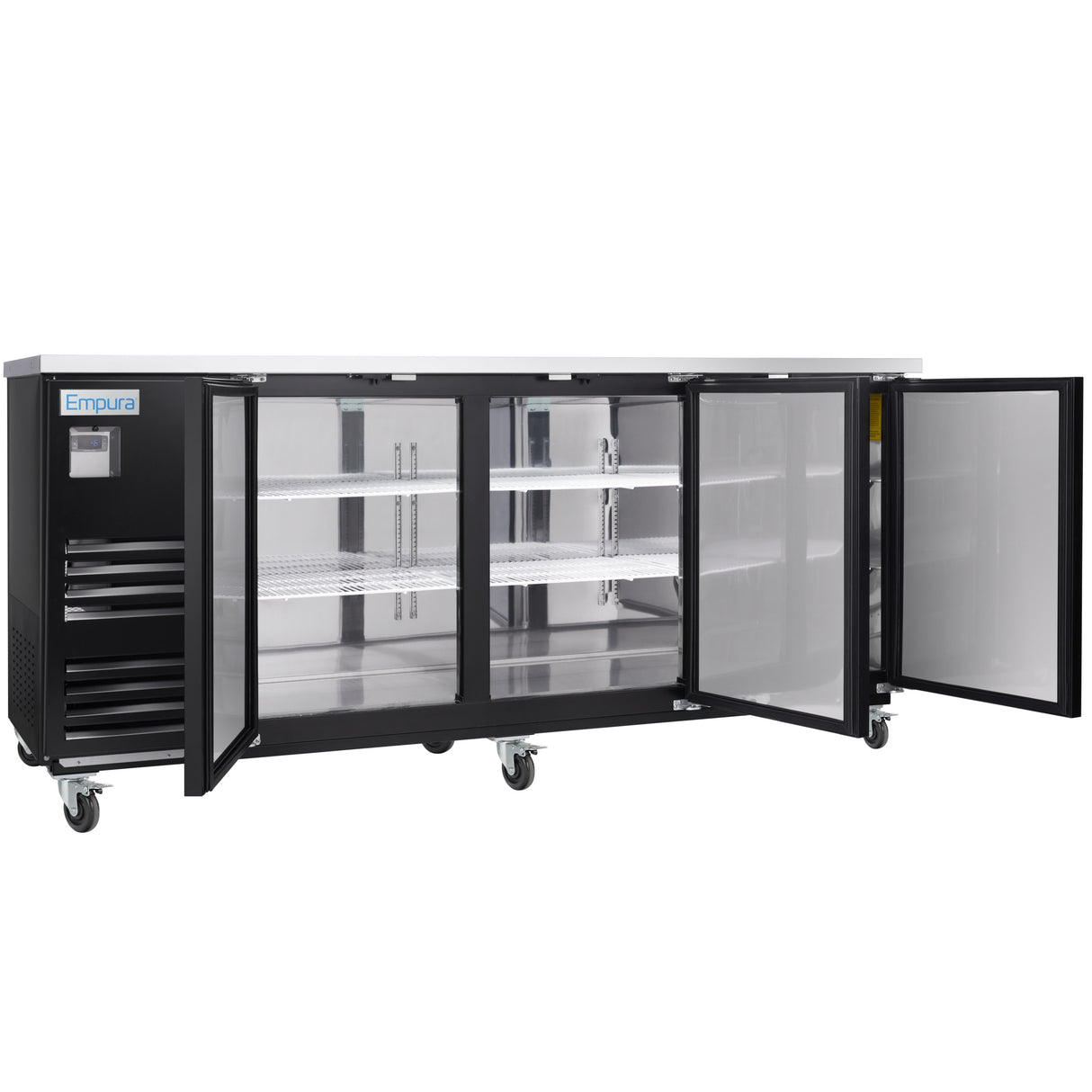Empura Refrigeration E-KBB90-3-27 Back Bar Cooler 3 Swing Solid Doors 90"W X 27 5/8"D X 42 1/2"H