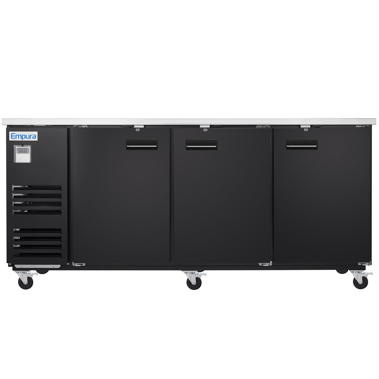 Empura Refrigeration E-KBB90-3-27 Back Bar Cooler 3 Swing Solid Doors 90"W X 27 5/8"D X 42 1/2"H